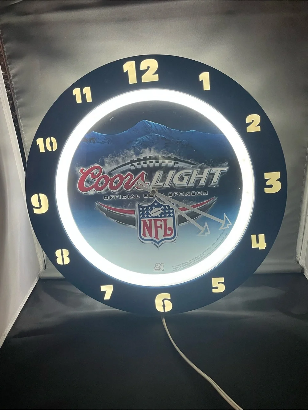Rare NFL / Coors Light Illuminated Wall Clock